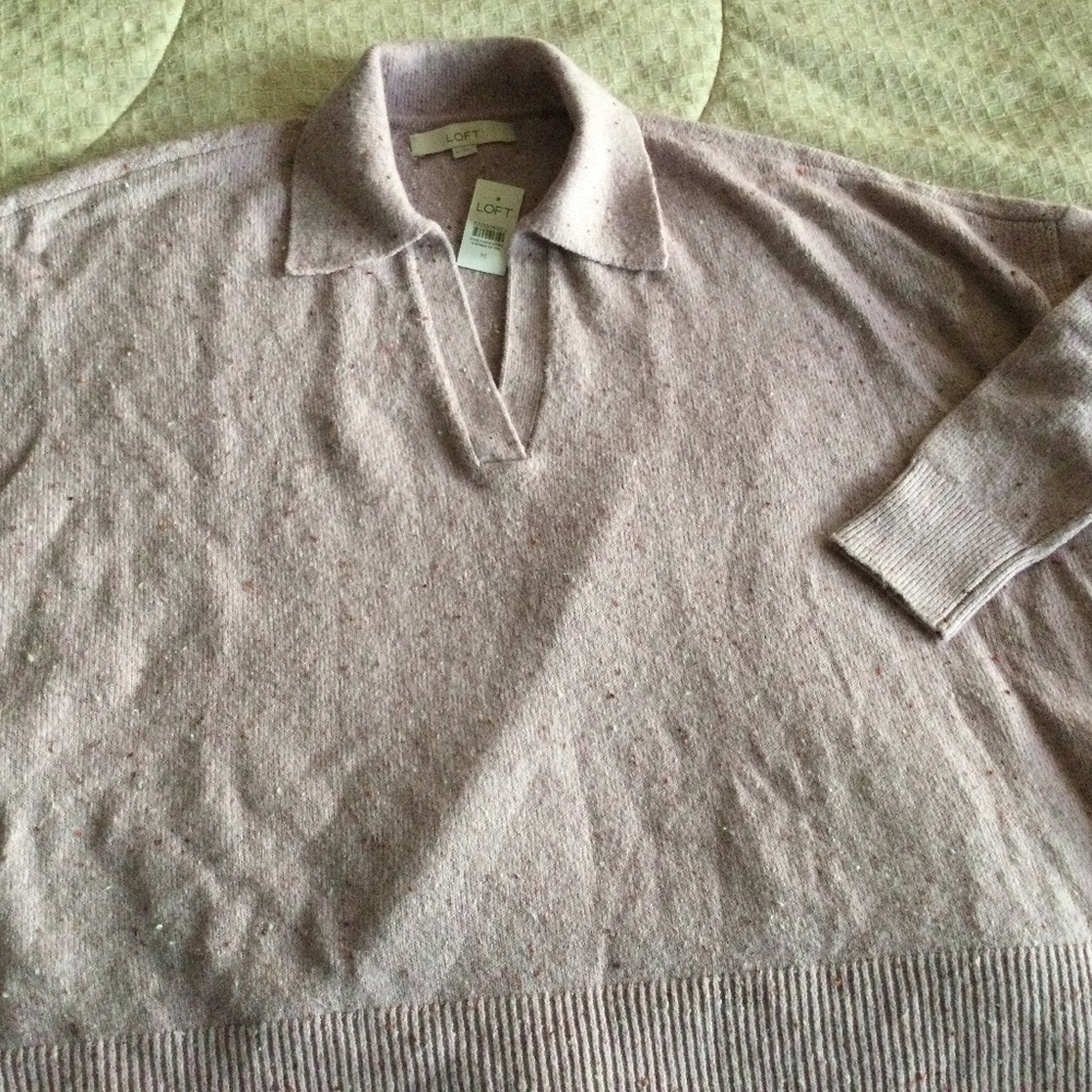 Loft lavender collared sweater very oversized NWT size M